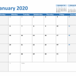 January Excel Calendar 2020 1024x791