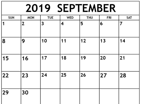 Blank Calendar Template 2019 from printabletemplatehub.com