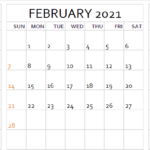 3 Month January February March 2021 Calendar