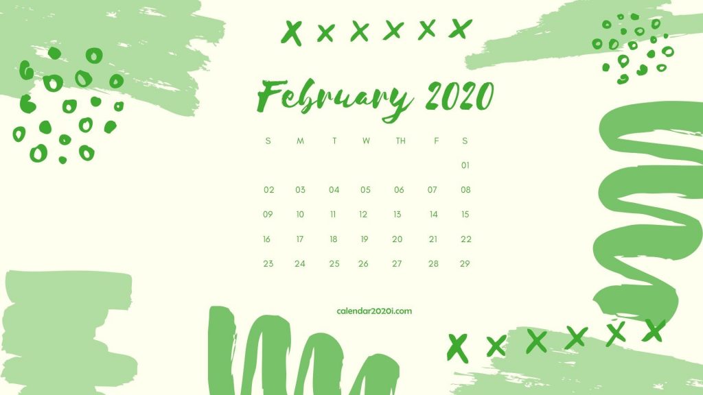February 2020 Calendar Desktop Wallpaper