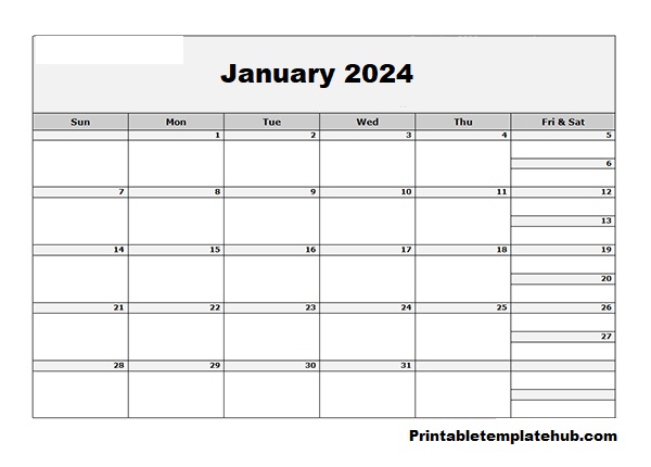Free January 2024 Fillable Calendar