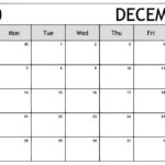 Month Of December 2020 Calendar