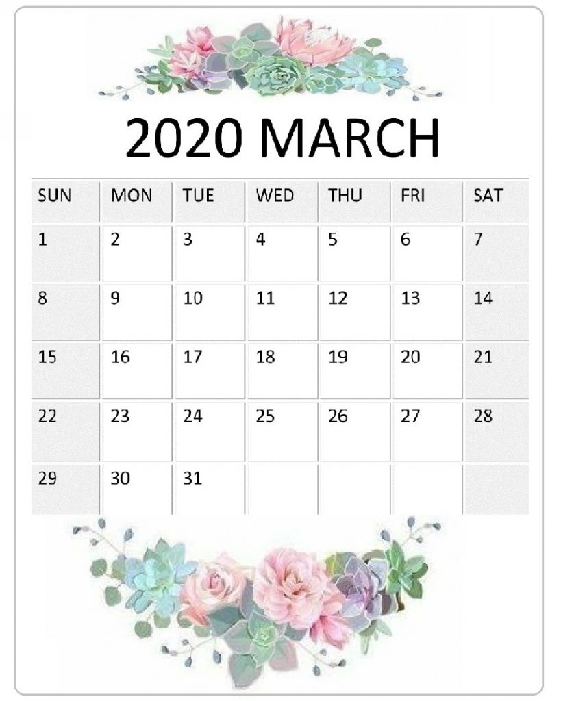 March 2020 Floral Calendar