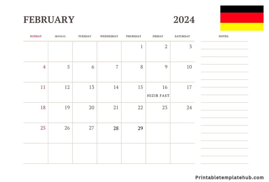 February 2024 Germany Calendar