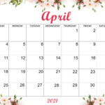 Cute April 2021 Calendar For Desk