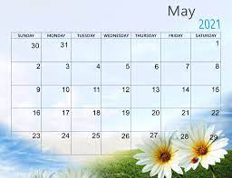 May 2021 Desktop Calendar Wallpaper