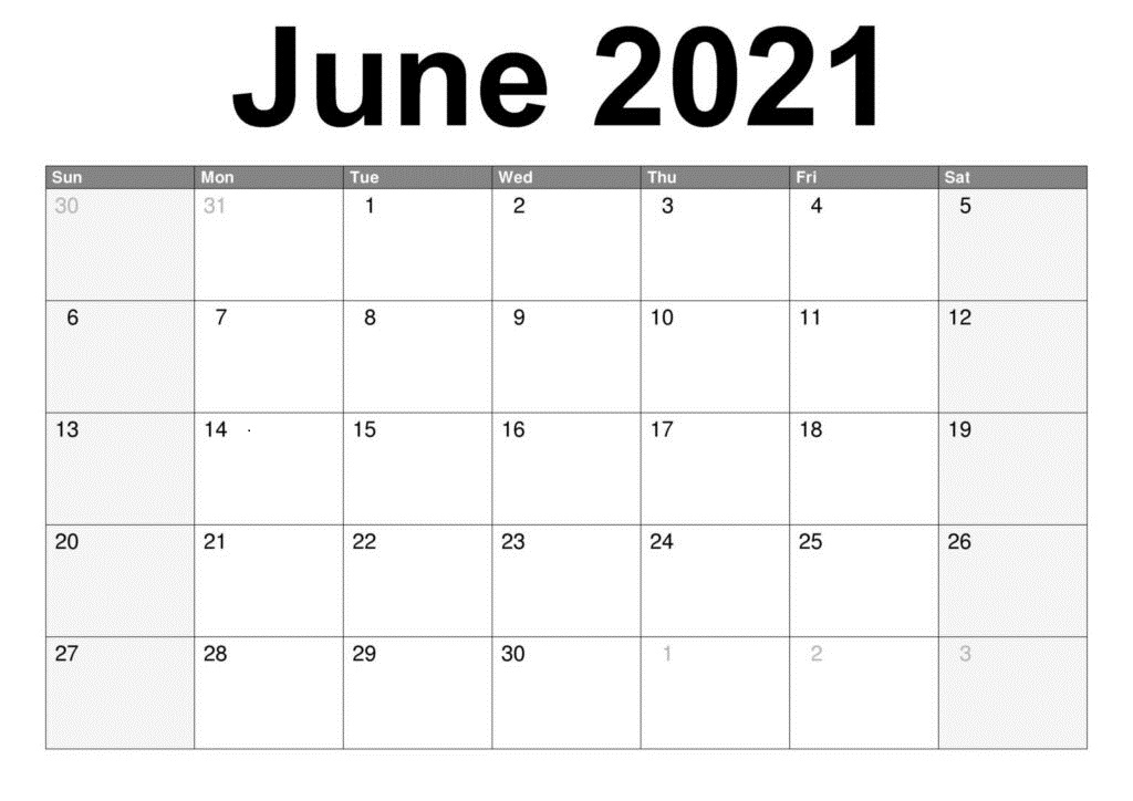 June 2021 Calendar PDF