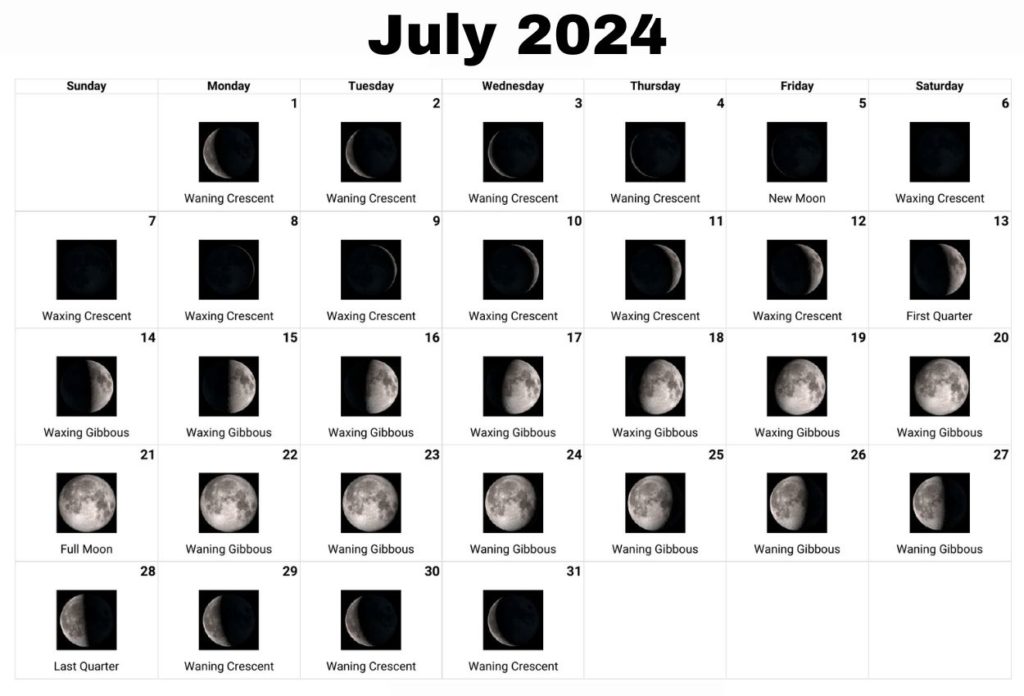 2024 July Lunar Templates Calendar