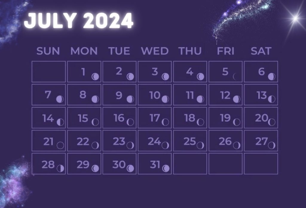 Moon Phases of July 2024 Calendar
