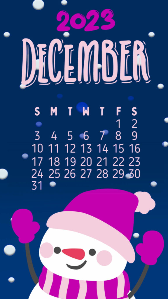December 2023 Calendar Wallpaper For iPhone