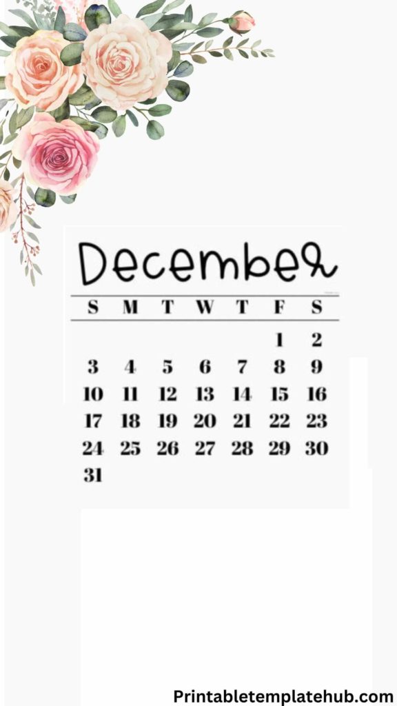 December 2023 Free Calendar Wallpaper For iPhone