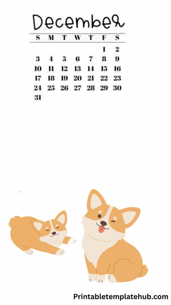 Free December 2023 Calendar Wallpaper For iPhone