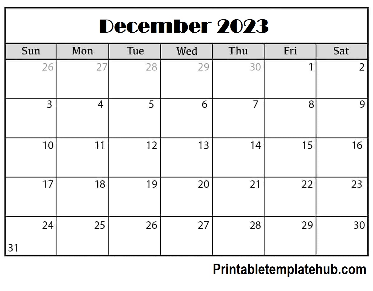 Free December 2023 Fillable Calendar