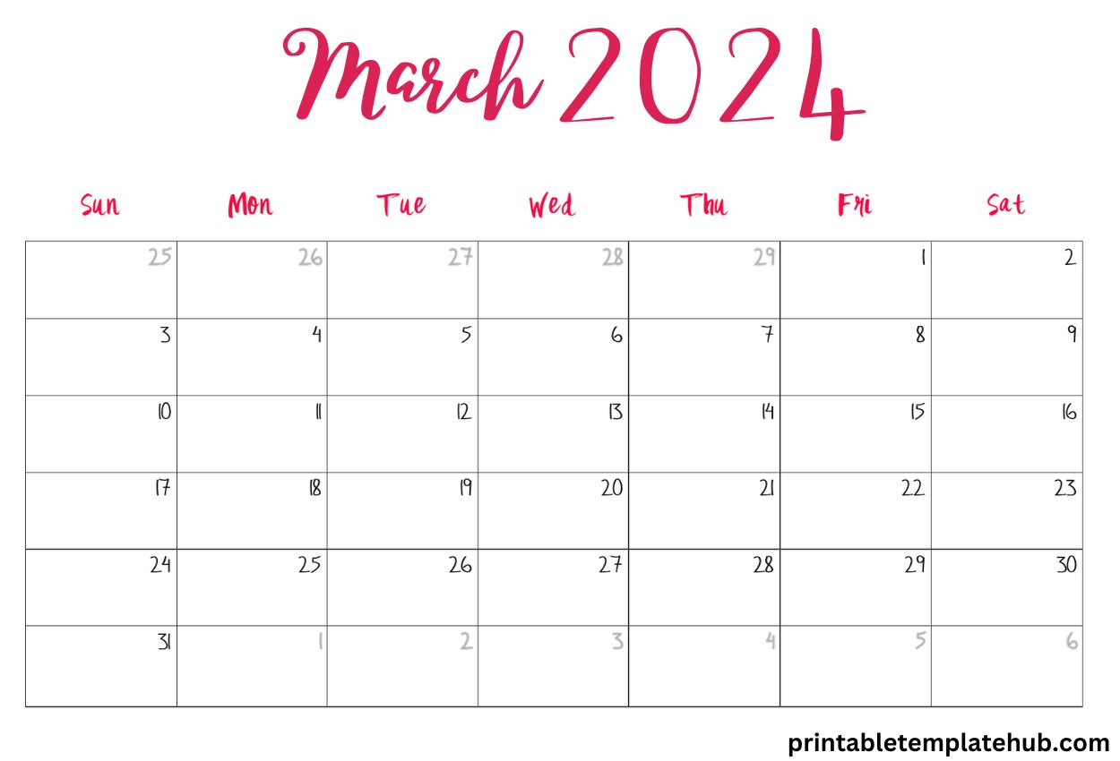 March 2024 Calendar HD Wallpaper