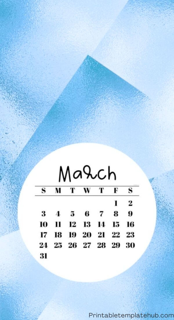 March 2024 wallpaper calendar for iPhone