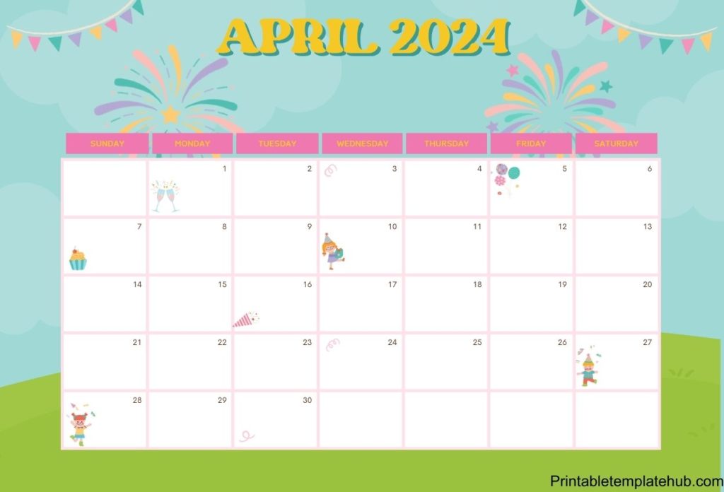 April 2024 Calendar Cute Wallpaper