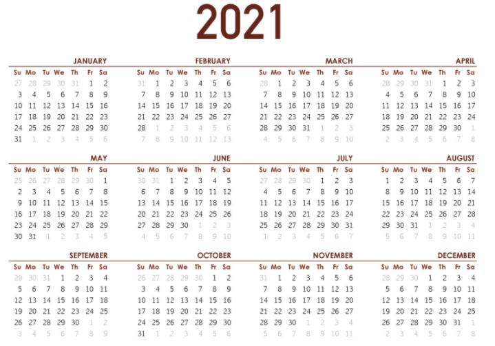 Printable 2021 Calendar PDF