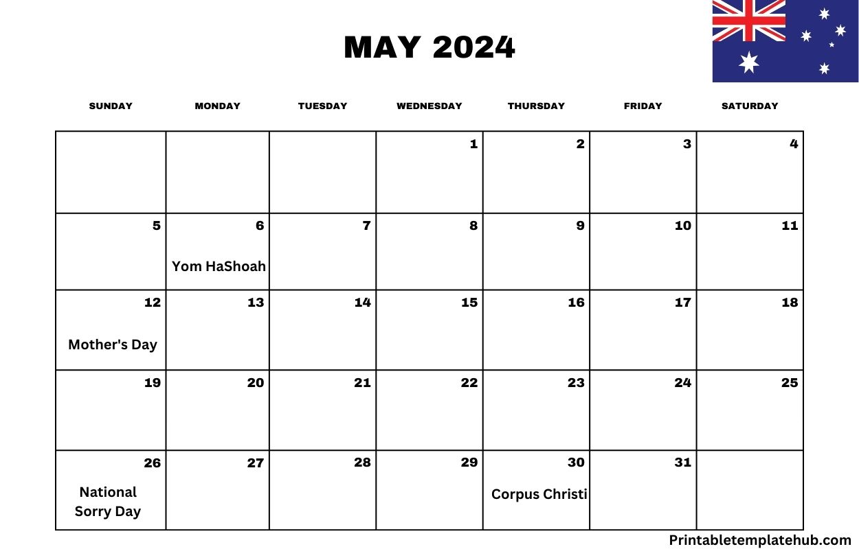 May 2024 Australia Calendar