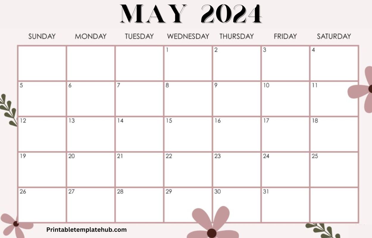 May 2024 Decorative Floral Calendar