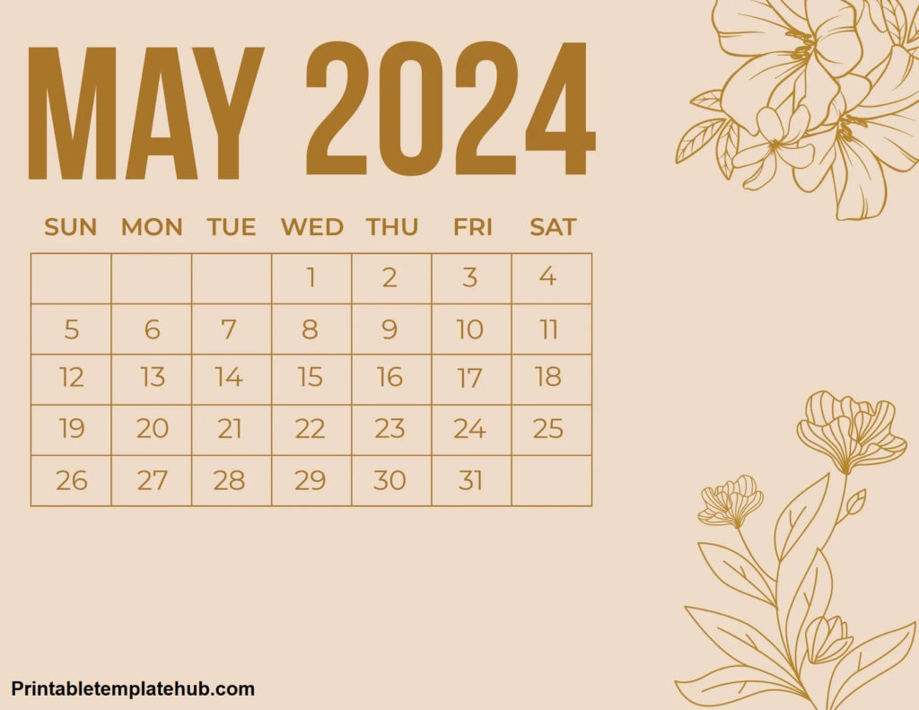 May 2024 Desktop Calendar Wallpaper