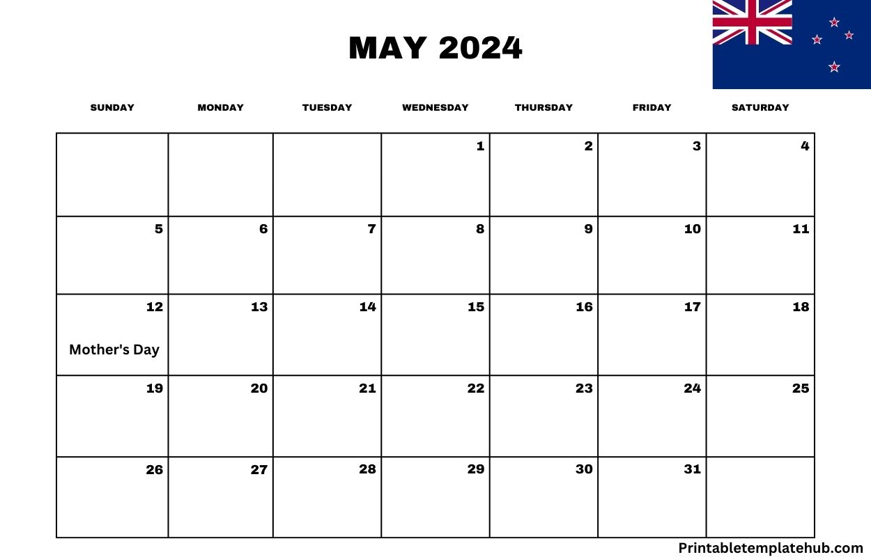 May 2024 New Zealand Calendar