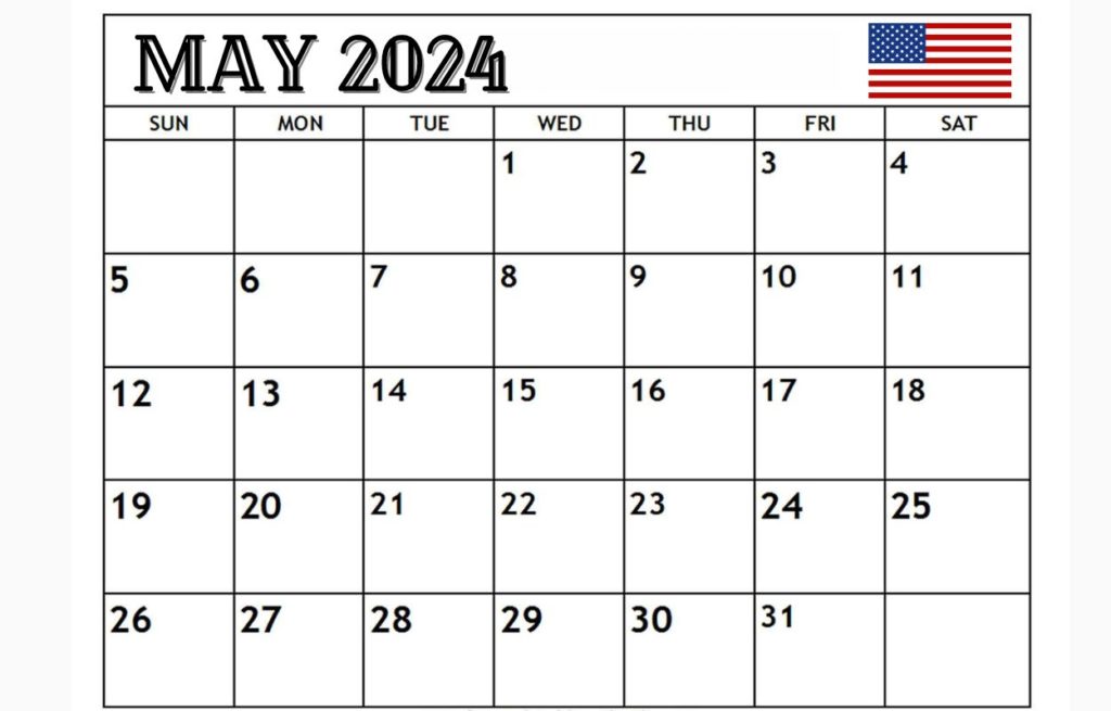 May 2024 Printable Calendar USA Templates