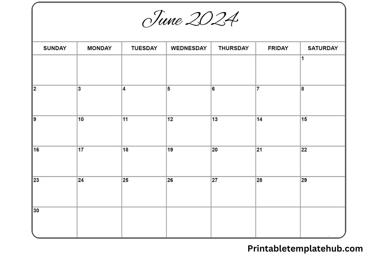 Download June 2024 Calendar Word Templates