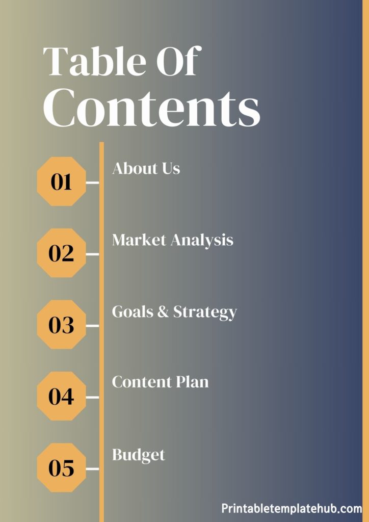 Creative Table Of Contents Template