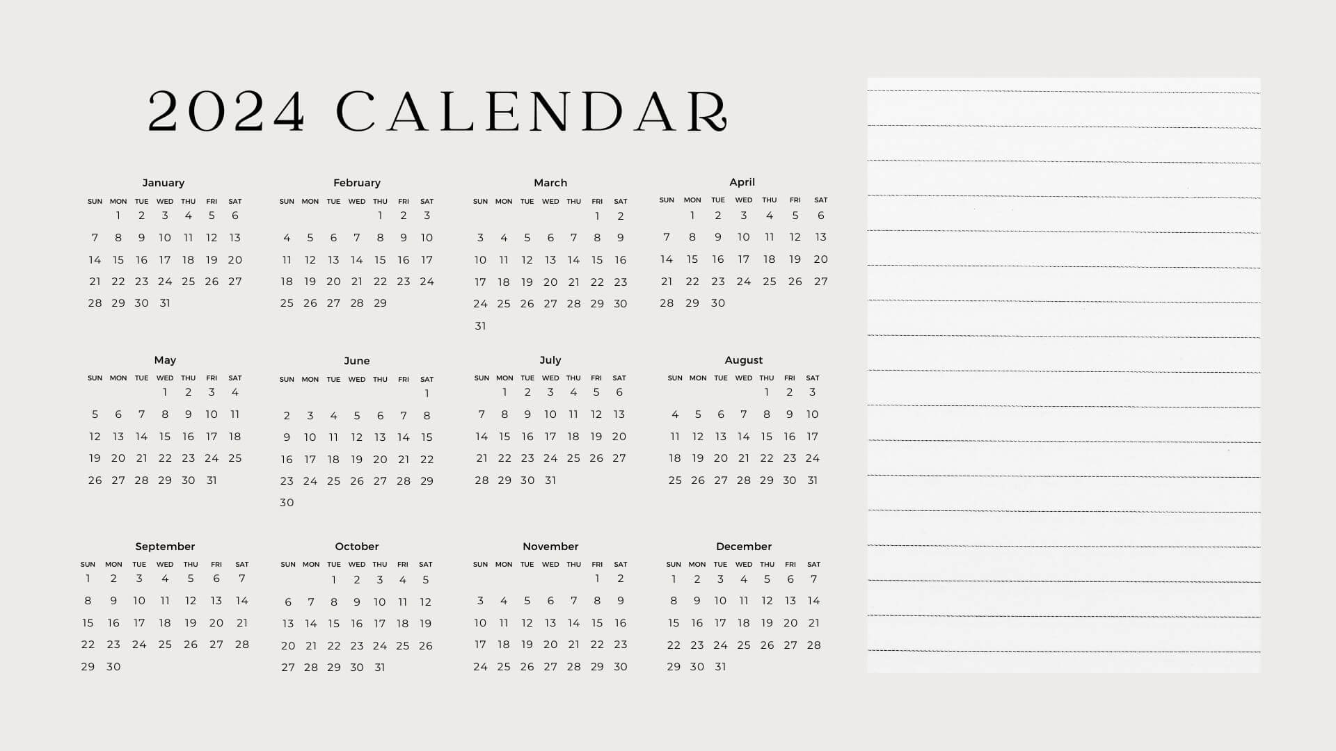 Free 2024 Printable Calendar to do list