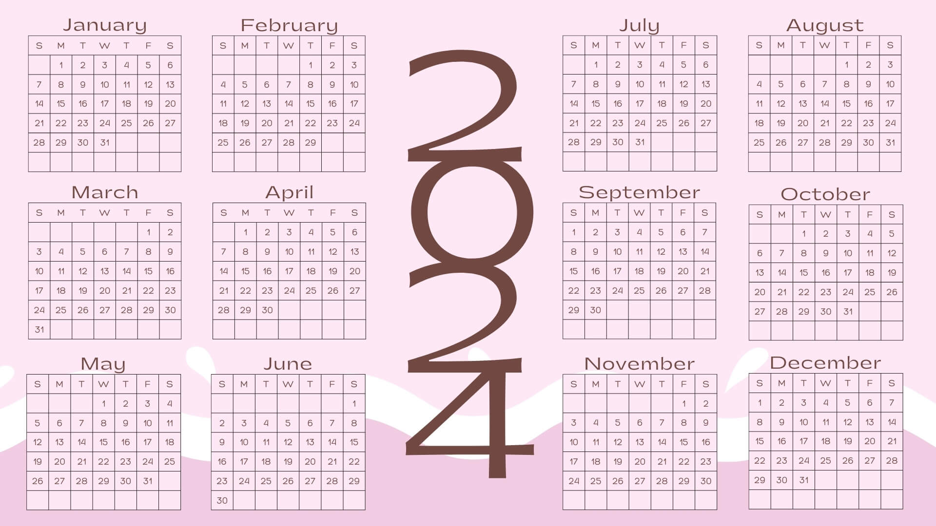 Free Printable 2024 Calendar Template