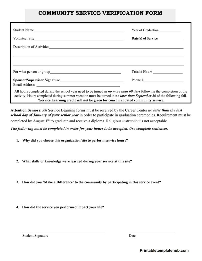 Free community service letter sample 2024