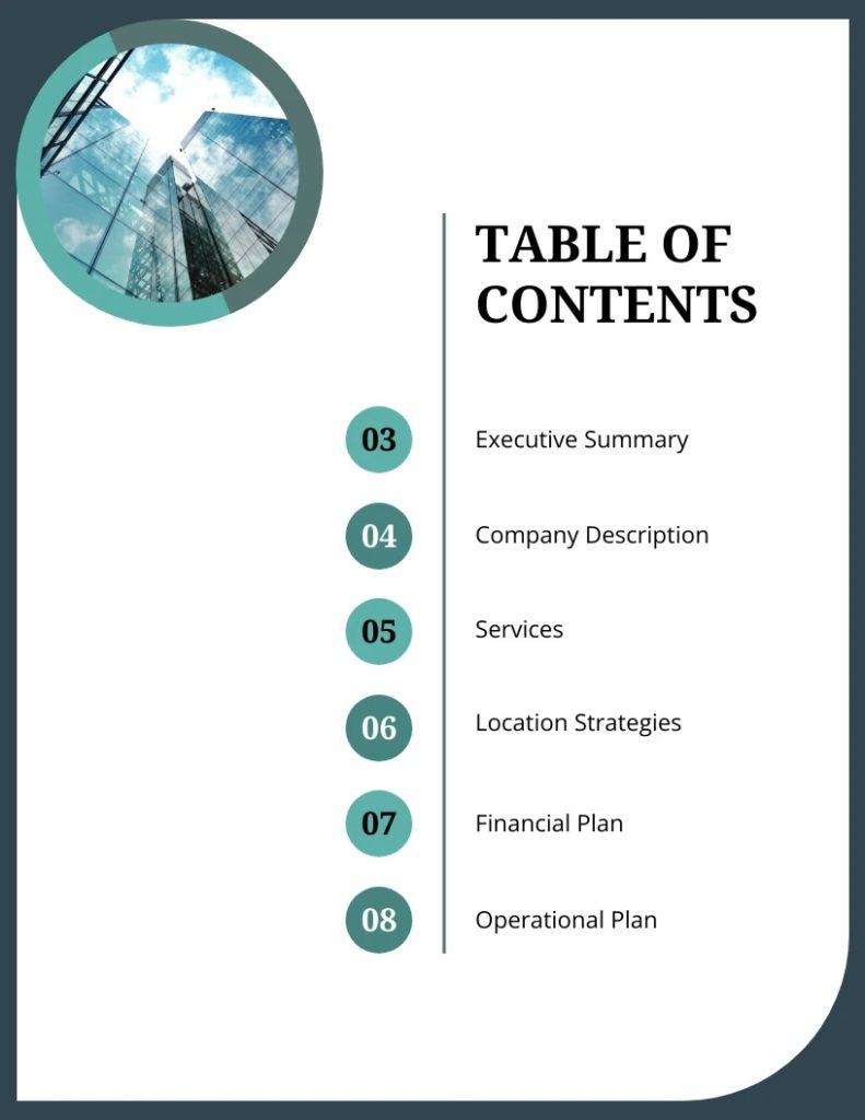 table of content word