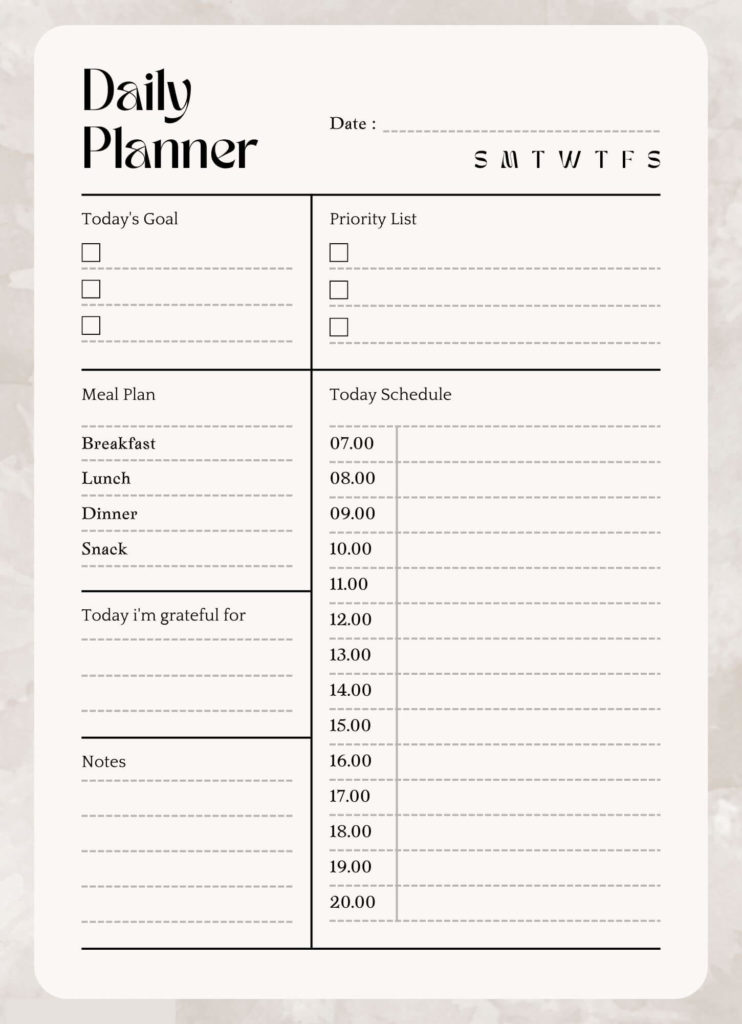 2024 Daily Schedule Planner Template