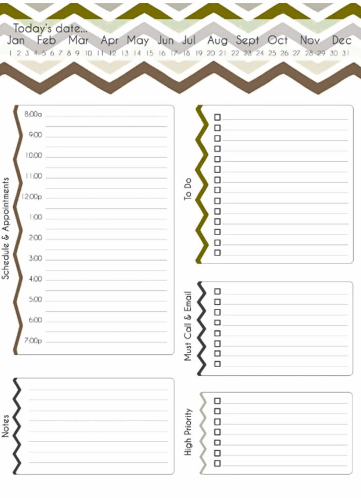 Printable Daily Planner PDF Template