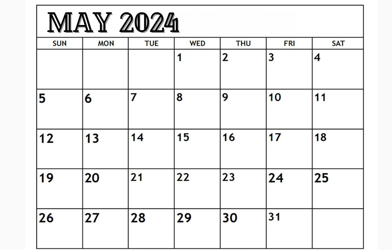 Blank May 2024 Printable Calendar Templates