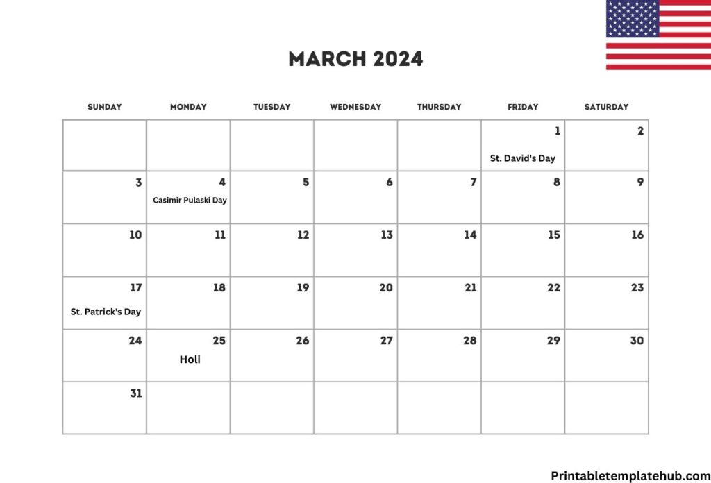 March 2024 USA Calendar