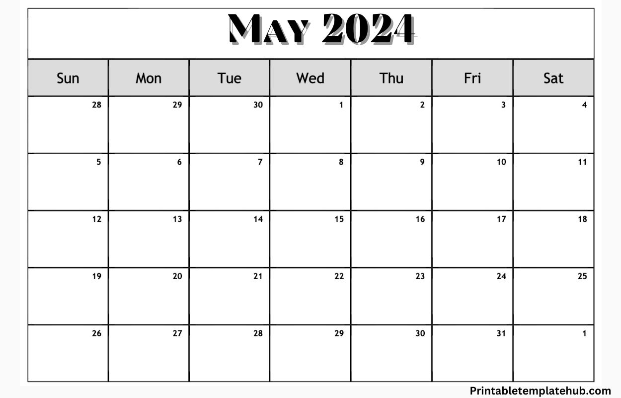May 2024 Blank Customizable Calendar