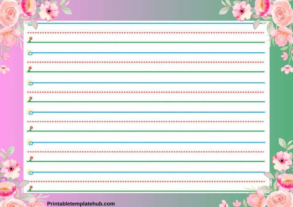 floral lined paper template