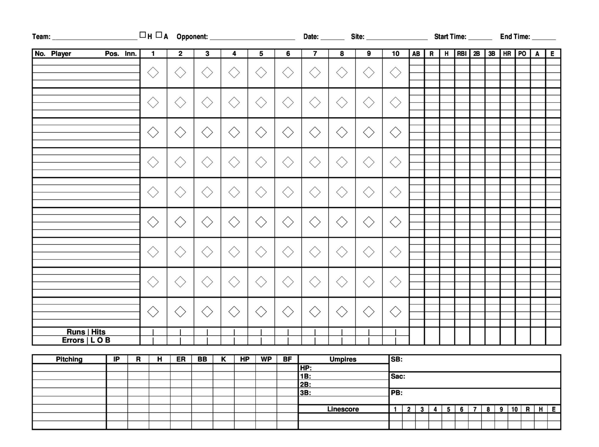 printable softball score sheet PDF