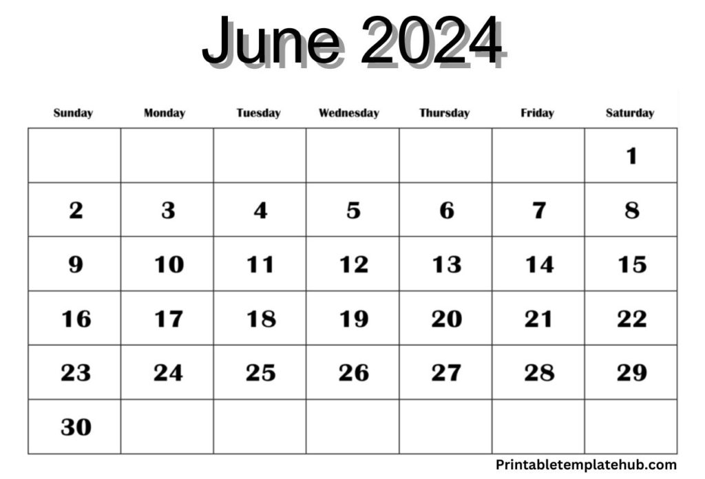 2024 June Calendar to Edit