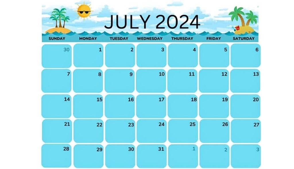2024 July Calendar for home
