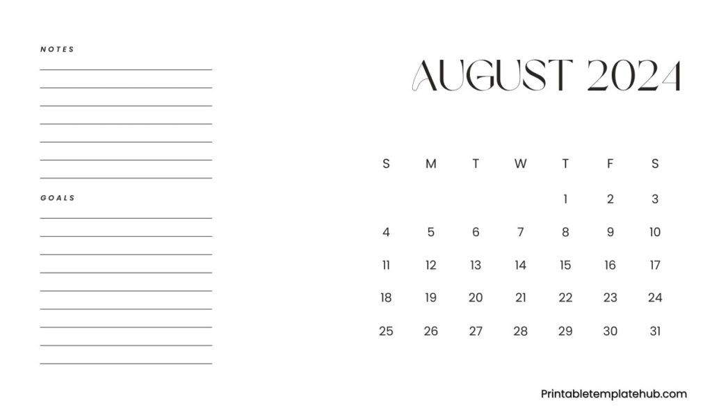 Printable 2024 August Calendar To Download